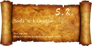 Soós Klaudia névjegykártya