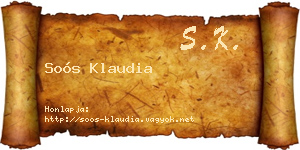 Soós Klaudia névjegykártya