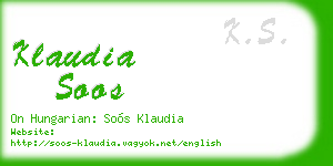 klaudia soos business card